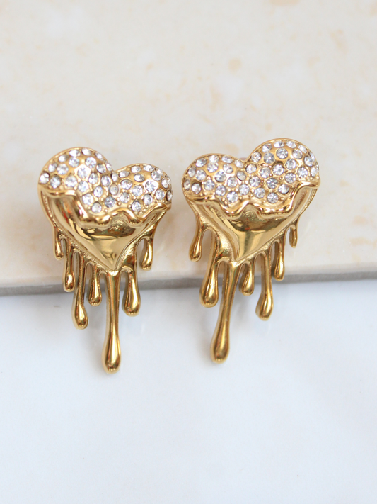 Heart Melt Studded Earings