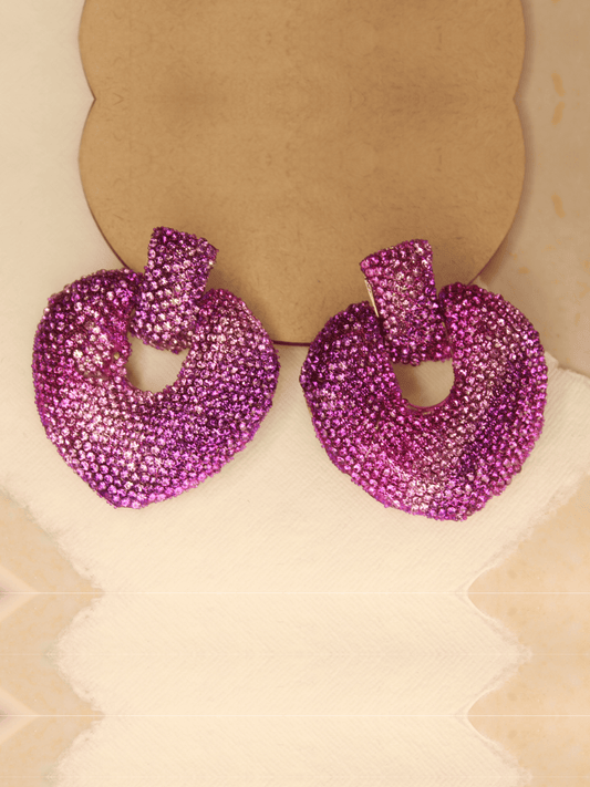 Pink Heart Round Earring