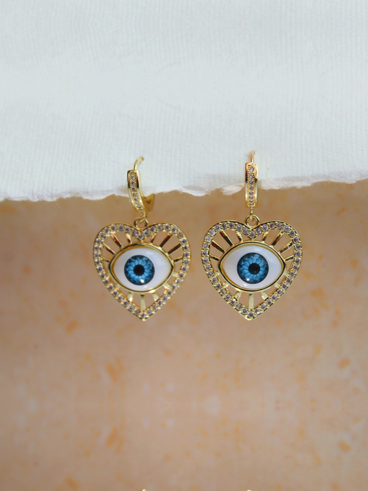 Classic Heart Evil Eye Earring