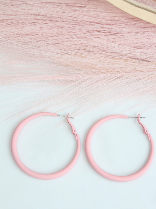 Pink Hoop Earring