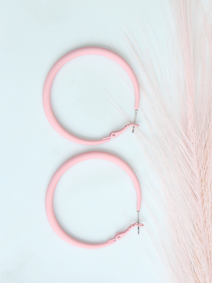 Pink Hoop Earring