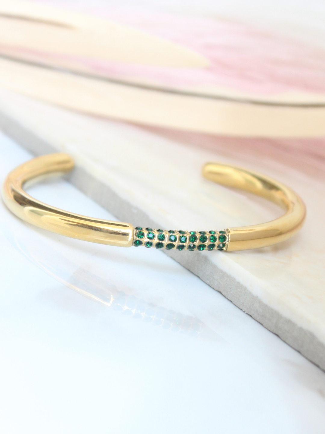 Green Beaded Bangle