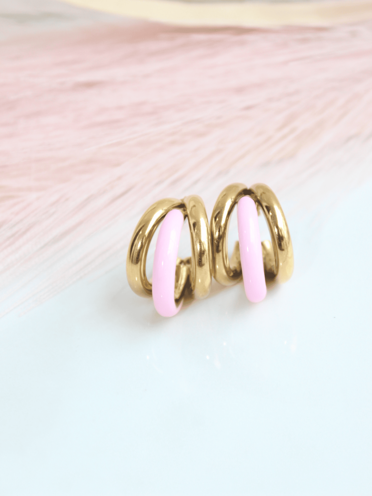 Twisted Pink Hoop Earring