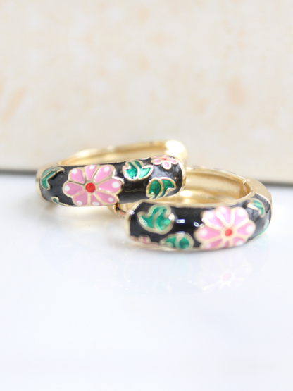 Floral Hoop Earring