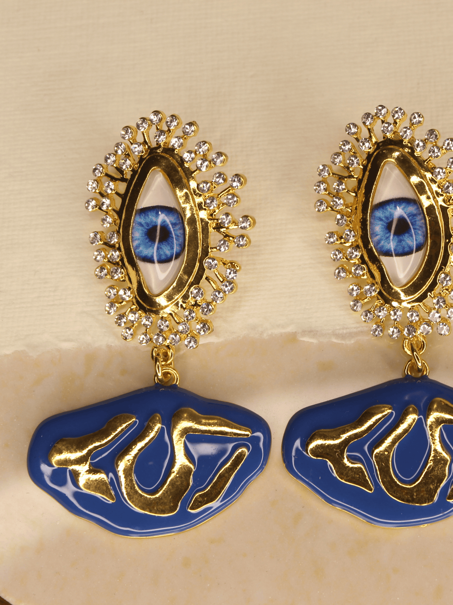 Blue Evil Eye Drop Earring