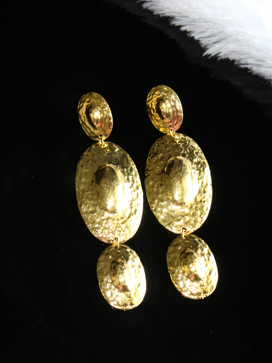 Golden Metal Drop Earring