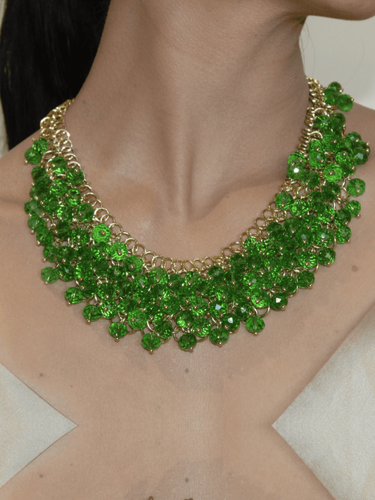 Green Beaded Chain Necklace