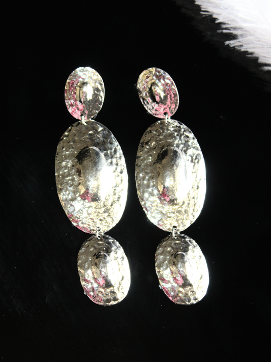 Silver Metal Drop Earring