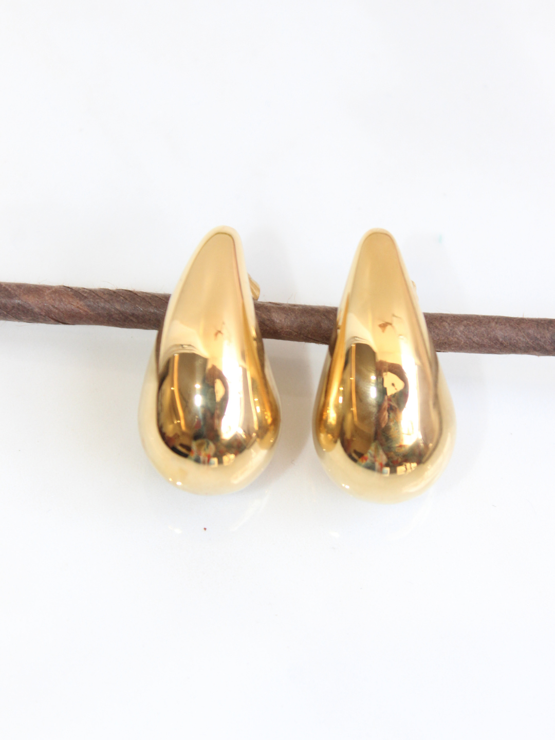 Golden Water Drop Earring