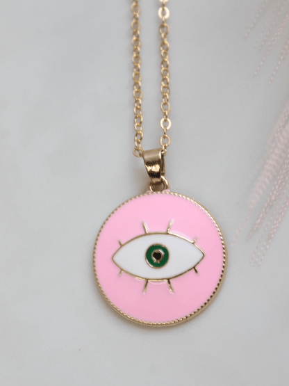 Pink Evil Eye Necklace