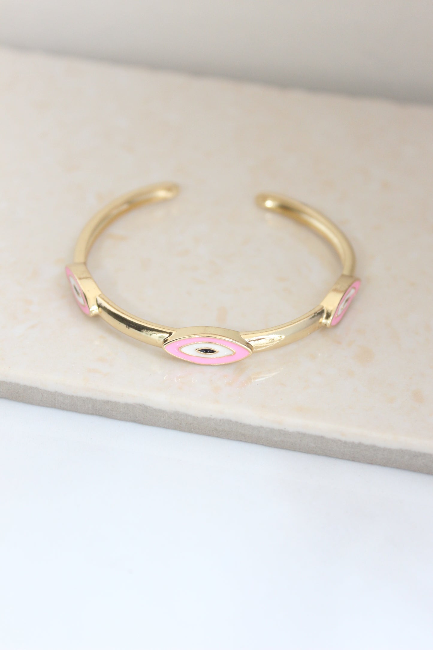 Stackable thin evil eye bangle