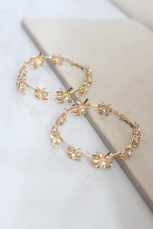 Spider hoop earrings