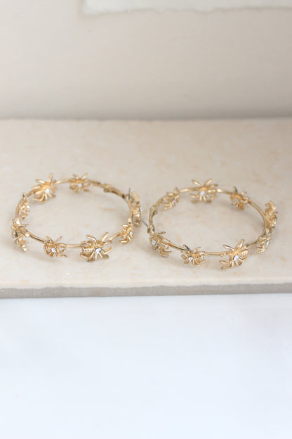 Spider hoop earrings