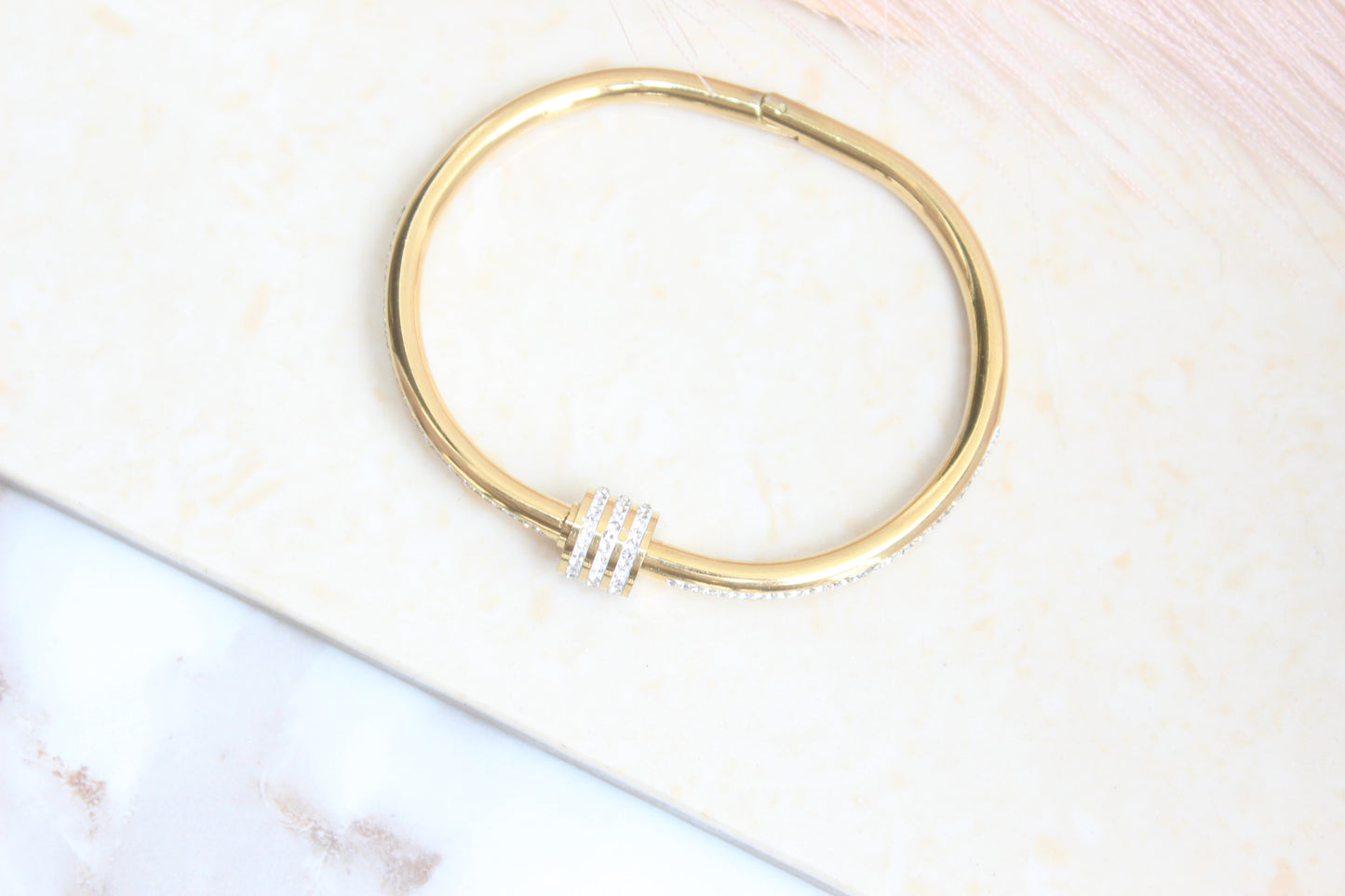 White crystal studded bangle