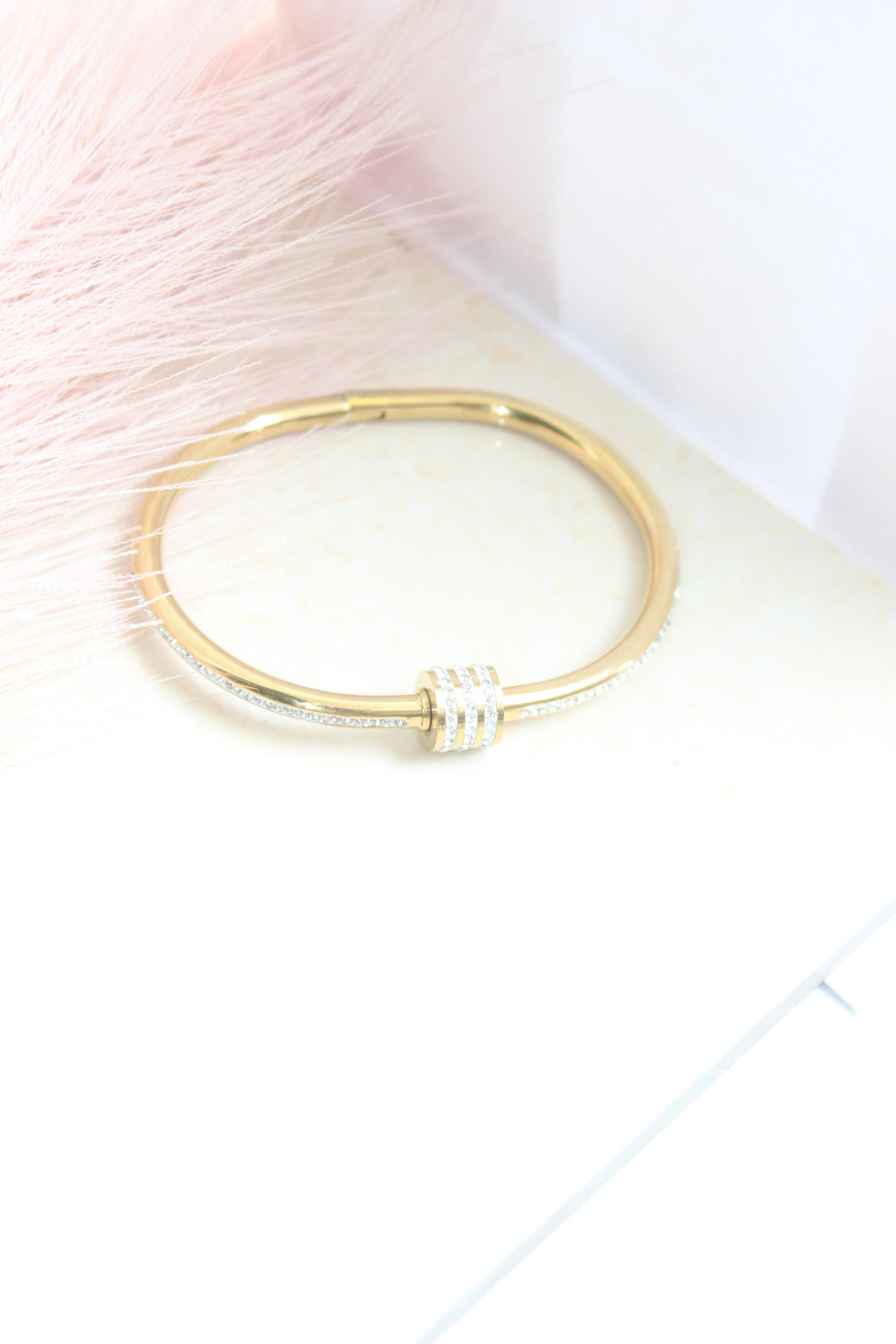 White crystal studded bangle