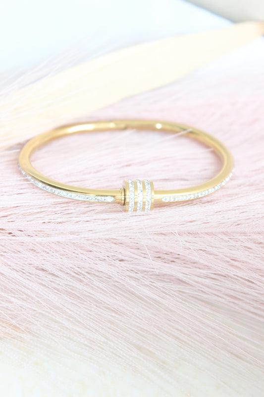 White crystal studded bangle