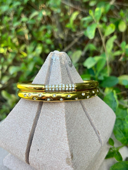silver beaded & star bangle - 2 Bracelet Combo at 25% Off